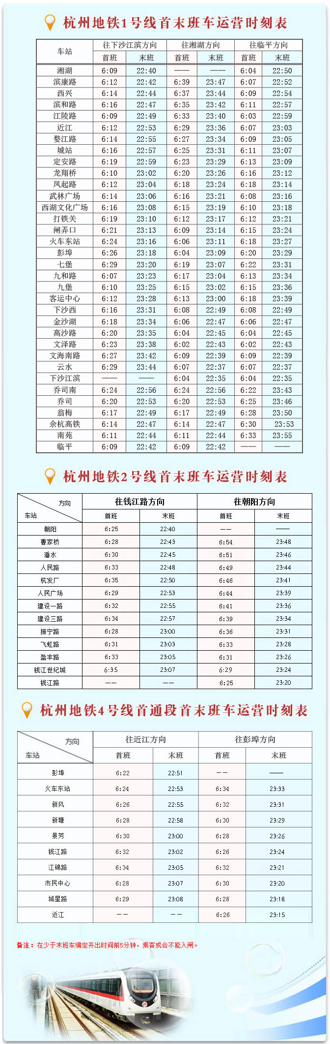 最新杭州地铁时刻表（含更新动态）