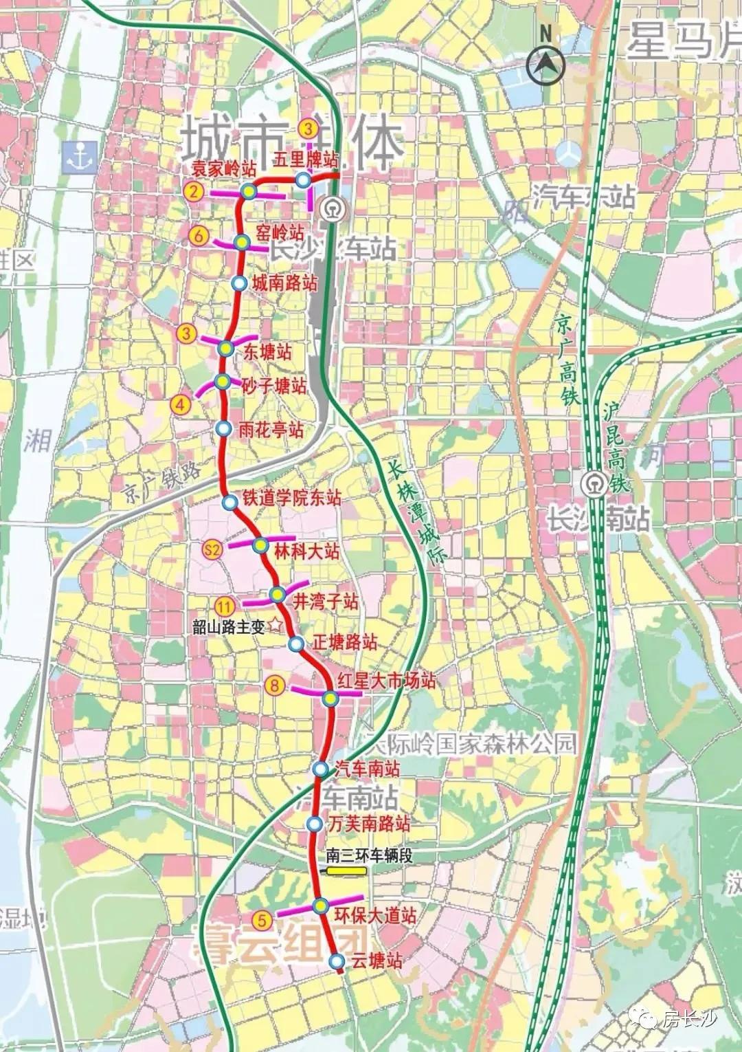 长沙地铁3号线线路图最新详解