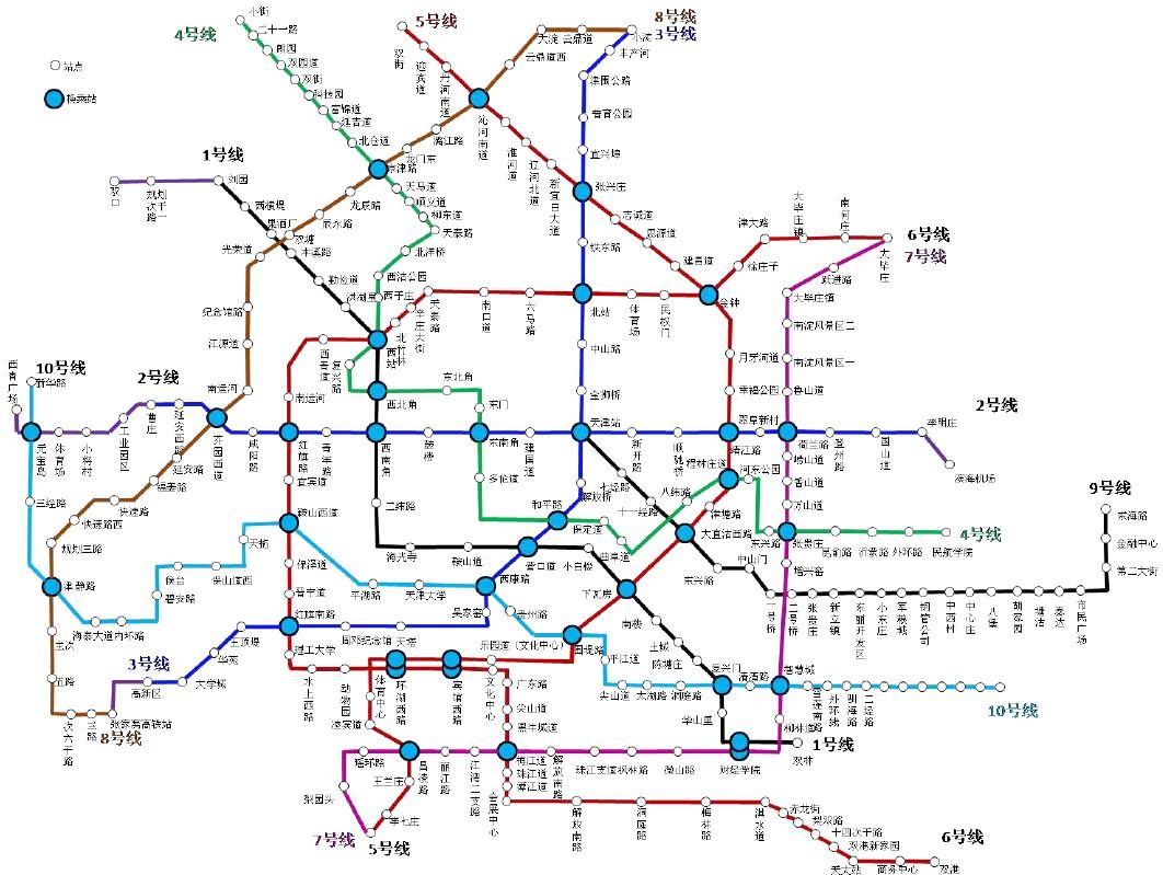 天津地铁四号线路图最新详解