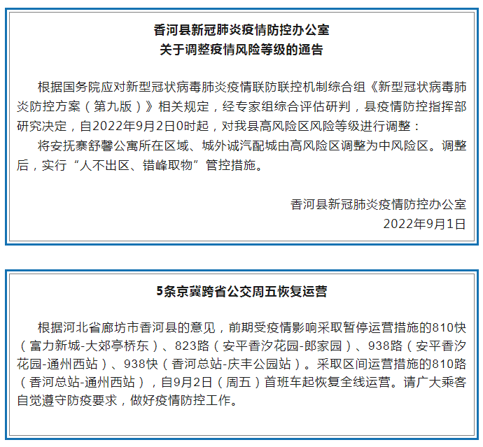 廊坊香河疫情最新情况报告