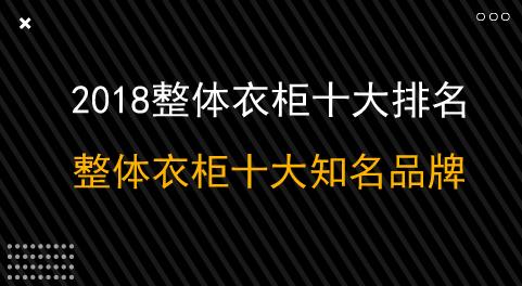 最新十大定制衣柜品牌排行榜